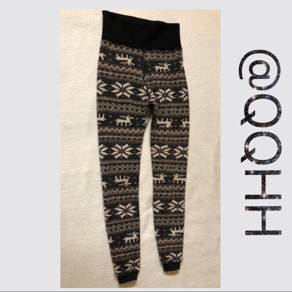 High waist fleece slim pants